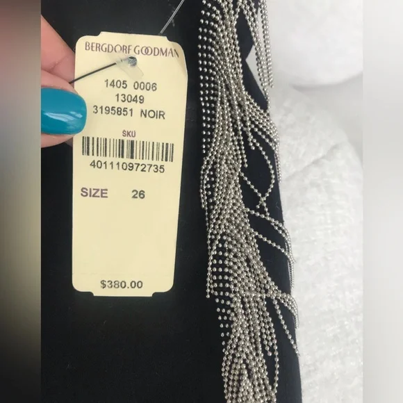 L’AGENCE Chic Black Fringe Pants NWT